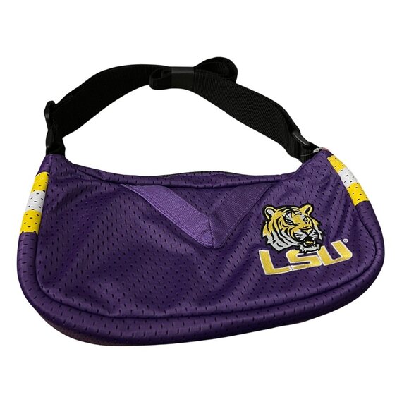 Louisiana State University LSU Cross Body Bag & Wallet Purple Yellow Mesh Jersey - Picture 2 of 9